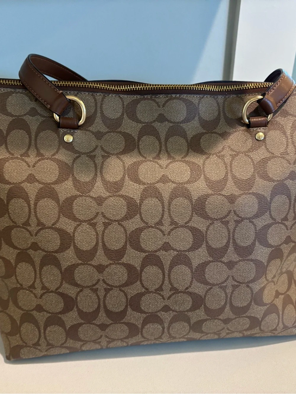 Coach Gallery Tote & Matching Wallet | Brown & Beige Signature Canvas